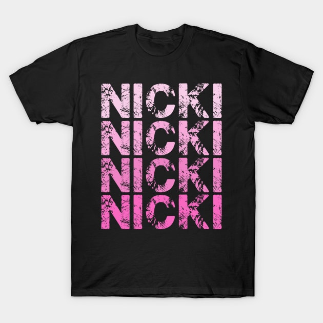Personalized Name Nicki I Love Nicki Vintage T-Shirt by deafcrafts